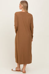 Camel Ribbed Cardigan 2 Piece Set