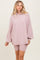 Light Pink Ribbed Hoodie Bike Shorts Set