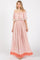 Peach Tile Off Shoulder Tassel Edge Maxi Dress