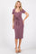 Purple Square Neck Belted Midi Dress