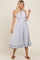 White Striped Halter Midi Shirt Dress
