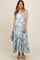 Cream Floral Flowy Sleeveless Squared Neckline Maternity Dress