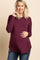 Burgundy Basic Long Sleeve Maternity Top