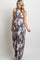 Charcoal Grey Floral Sleeveless Knot Front Maternity Maxi Dress