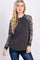 Charcoal Grey Camo Colorblock Top