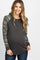 Charcoal Grey Camo Colorblock Maternity Top