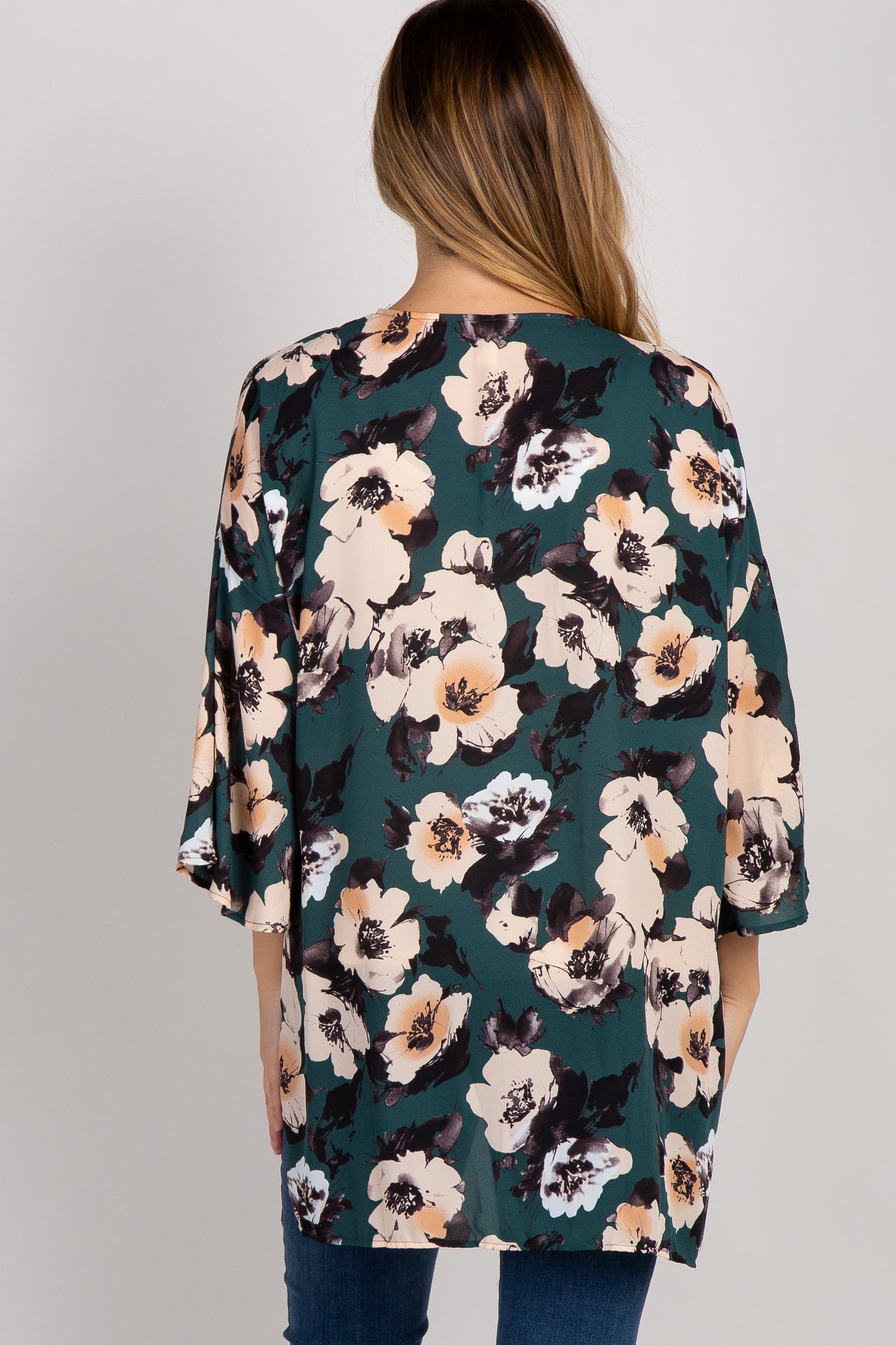 PinkBlush Green Floral Chiffon Maternity Cover Up