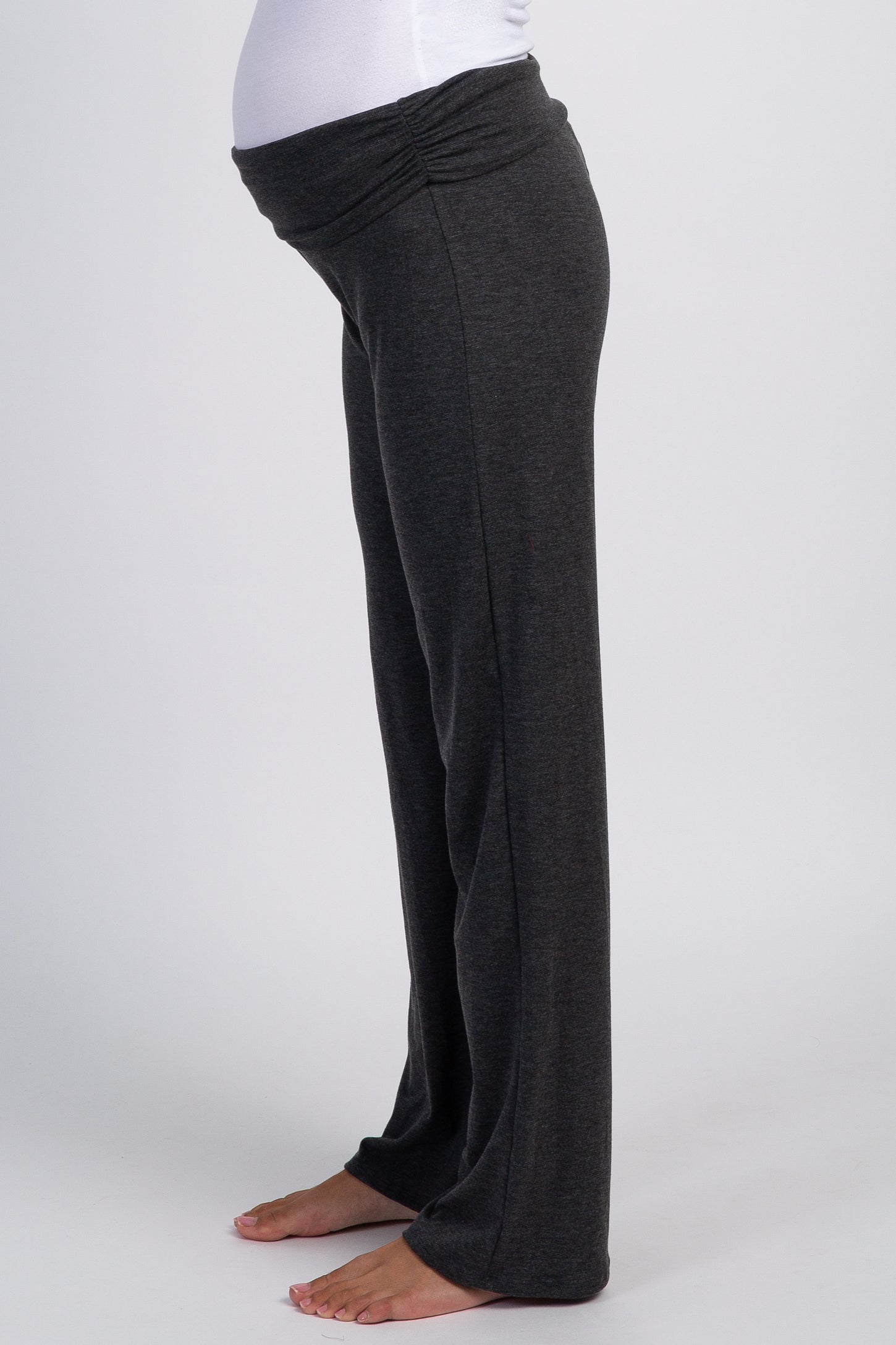 PinkBlush Charcoal Grey Foldover Maternity Lounge Pants