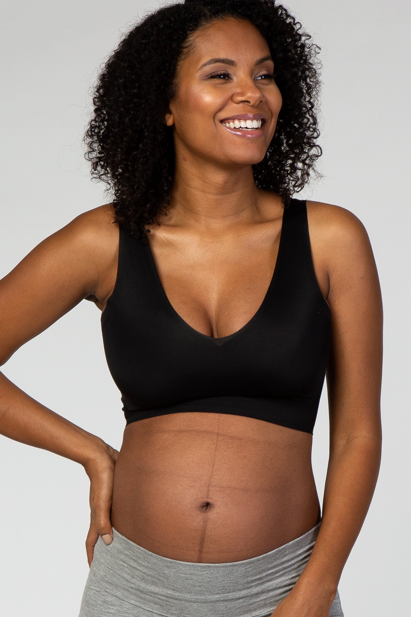 Black Seamless Maternity Bralette