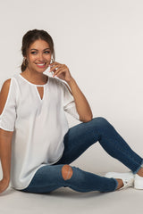 PinkBlush Navy Blue Raw Hem Maternity Skinny Jean