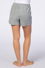 Grey Terry Elastic Waist Lounge Shorts