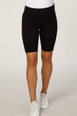 Black Maternity Biker Short