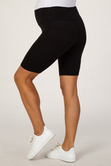 Black Maternity Biker Short