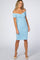 TurquoiseSolid Off Shoulder Fitted Dress