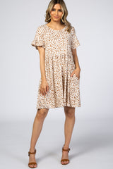 Mocha Leopard Print Babydoll Dress