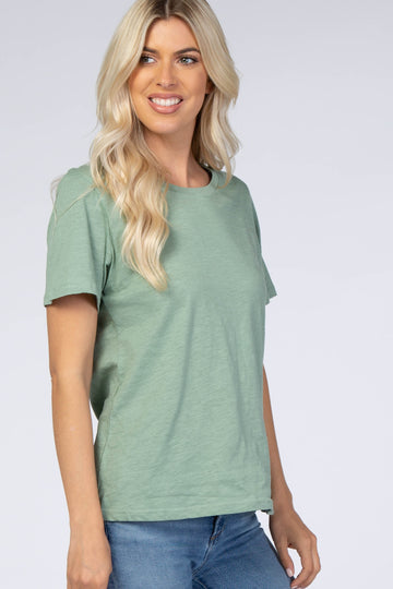 Light Olive Short Sleeve Top