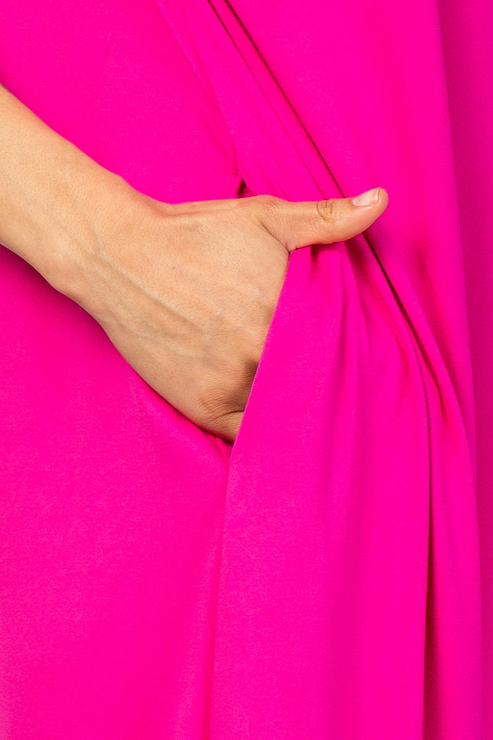 Fuchsia Side Slit Maxi Dress