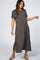 Charcoal Side Slit Maternity Midi Dress