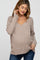 Mocha V-Neck Maternity Sweater