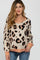 Peach Animal Print V-Neck Maternity Sweater
