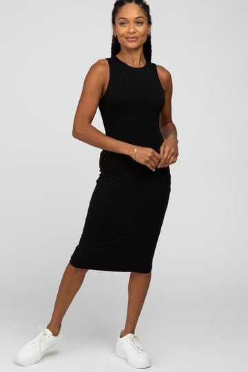 Black Fitted Sleeveless Dress