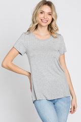 Heather Grey Basic Short Sleeve Top