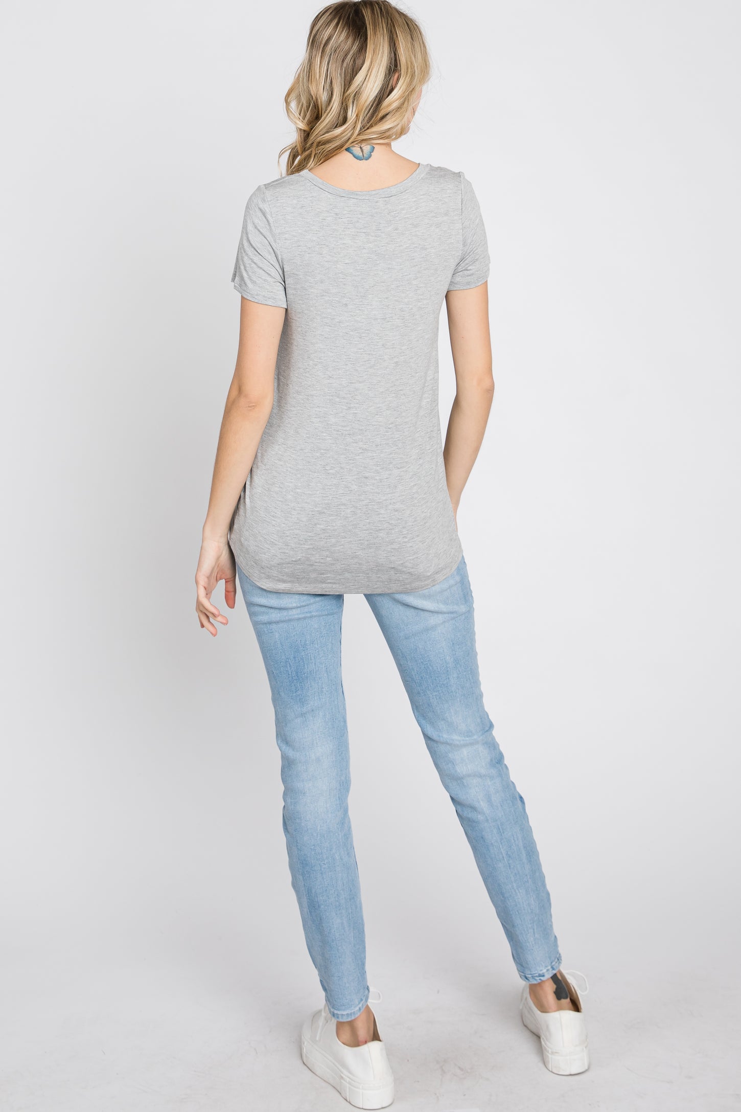 Heather Grey Basic Short Sleeve Top