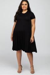 Black Tiered Plus Dress