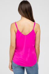 Fuchsia Curved Hem Maternity Tank Top