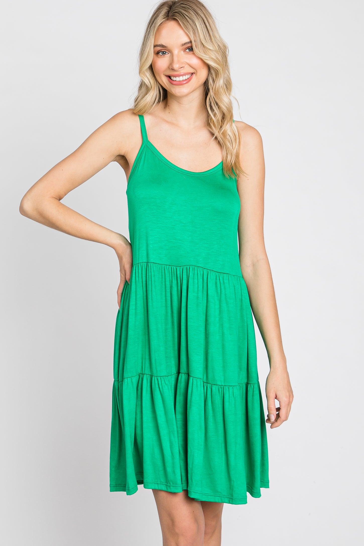 Green Tiered Tank Dress