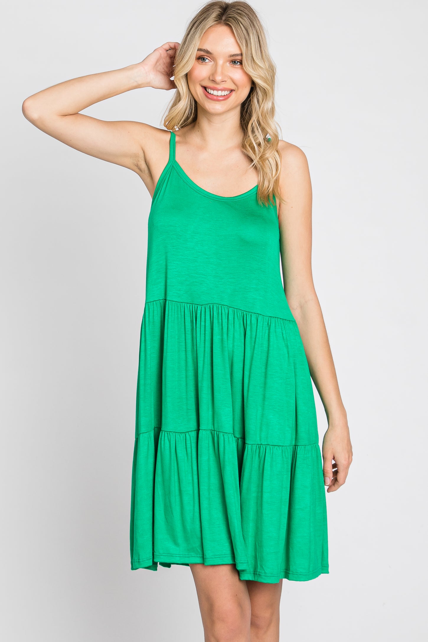 Green Tiered Tank Dress