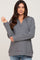 Charcoal Striped Hooded Maternity Top