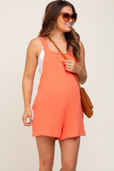 Coral Square Neck Elastic Strap Maternity Romper
