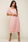 Light Pink Lace Cutout Midi Dress