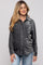 Charcoal Button Up Velvet Maternity Top