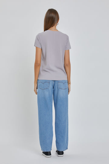 Grey Short Sleeve Top