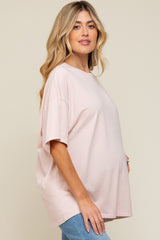 Light Pink Oversized Maternity T-Shirt