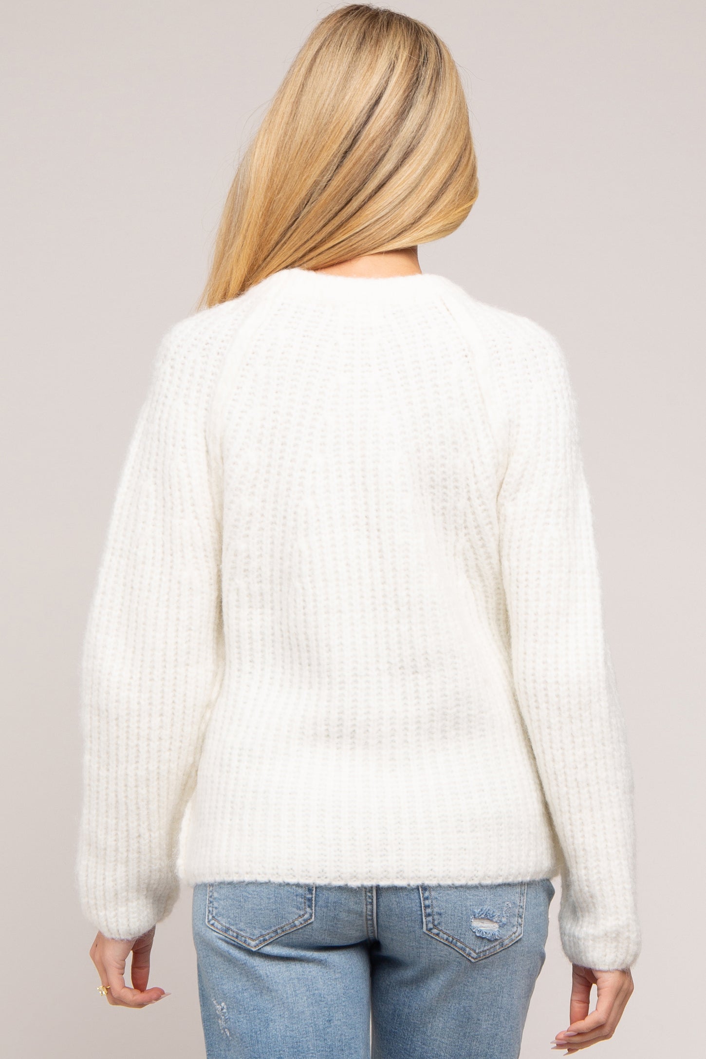 Ivory Basic Chunky Knit Maternity Sweater