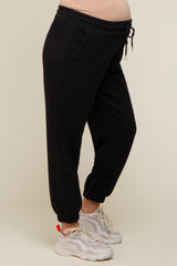 Black Drawstring Maternity Sweatpants