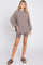 Brown Ribbed Hooded Biker Short Set