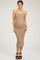 Mocha Ribbed Sleeveless Fitted Maternity Dress