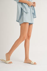 Light Blue Chambray Shorts